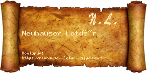 Neuhauser Lotár névjegykártya
